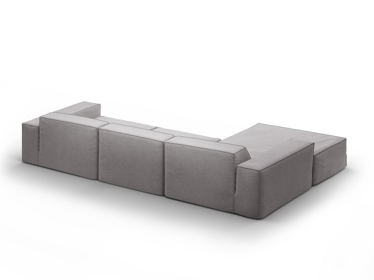 Jodie Modulares Ecksofa links 4 Sitzer mit abnehmbaren Bezug in Warm grey-LINS präsentiert im Onlineshop von KAQTU Design AG. L-Sofa links ist von Micadoni
