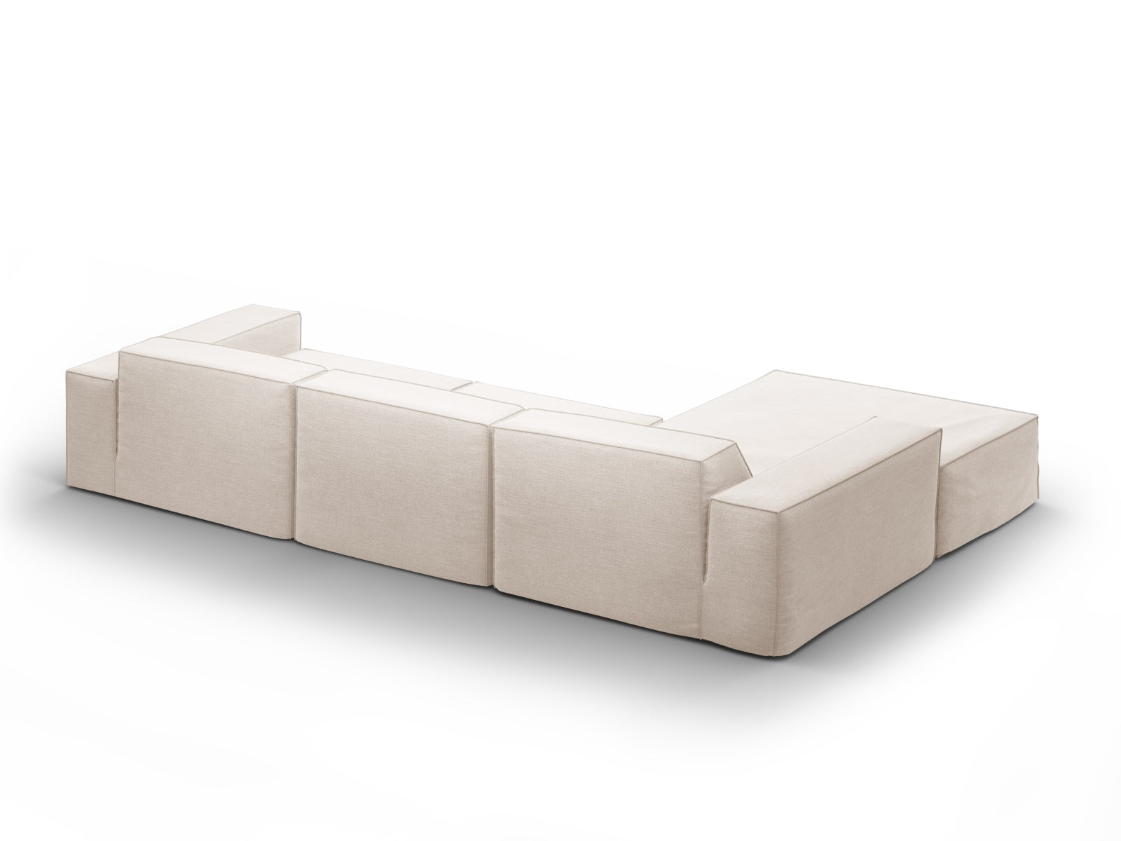 Beige L-Sofa Jodie von Micadoni, linksseitig, 4-Sitzer, stilvolles und funktionales Möbelstück für zeitgemäße Wohnkonzepte.