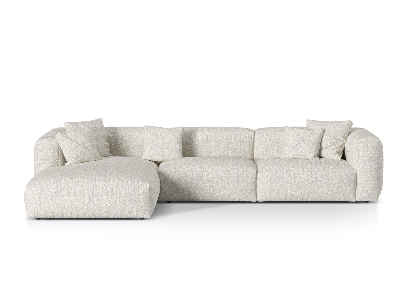 3-Sitzer XL Modular Ecksofa links Martina in Grey Beige Melange-Monet präsentiert im Onlineshop von KAQTU Design AG. Ecksofa links ist von Micadoni