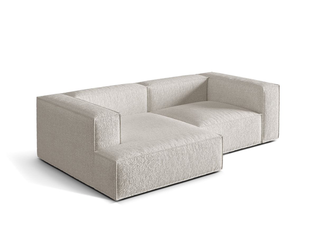 Nuria Boucle Modular Ecksofa links 3 Sitzer in Grey Beige Melange-Monet präsentiert im Onlineshop von KAQTU Design AG. L-Sofa links ist von Micadoni