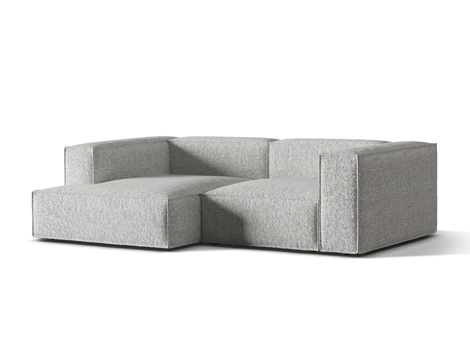 Elegantes Nuria Boucle Ecksofa links im modernen Design, ideal für stilvolle Wohnräume. Hochwertige Verarbeitung und komfortable Sitzfläche.