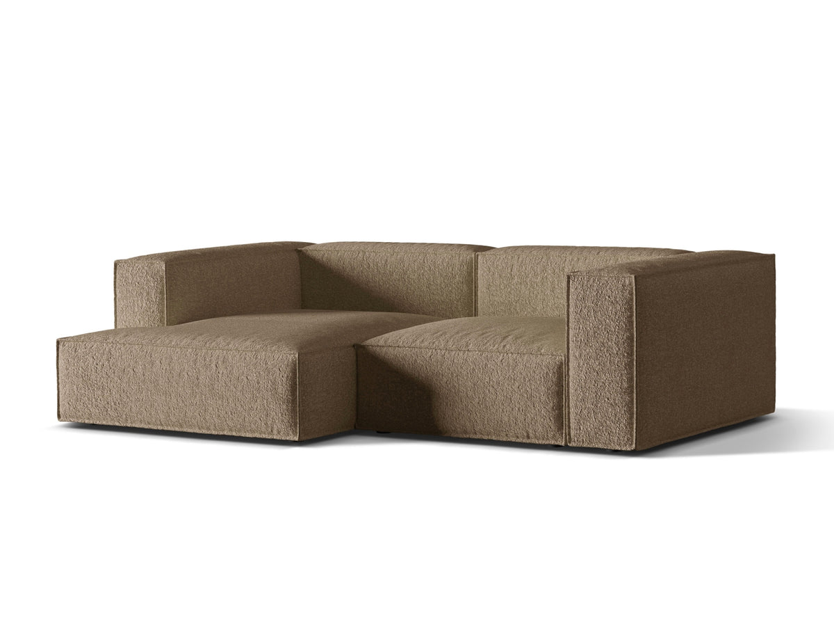 Nuria Boucle Modular Ecksofa links 3 Sitzer in Cappuccino-Monet präsentiert im Onlineshop von KAQTU Design AG. L-Sofa links ist von Micadoni