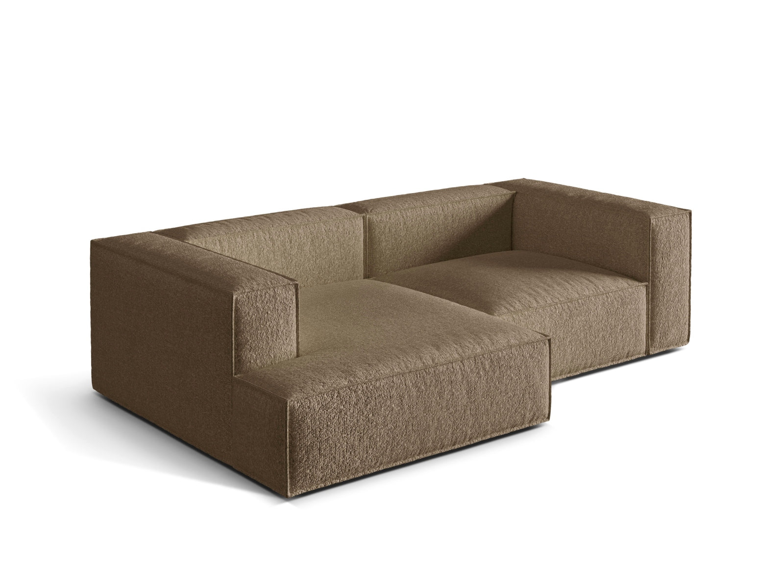 Stylisches Nuria Boucle L-Sofa links mit 3 Sitzen, perfekt für gemütliche Wohnzimmer und moderne Einrichtung. Hochwertige Verarbeitung.