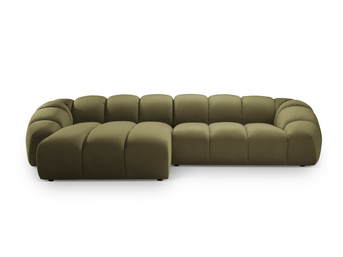 Diana Velour links Ecksofa 4 Sitzer in Green-Salvador präsentiert im Onlineshop von KAQTU Design AG. L-Sofa links ist von Micadoni