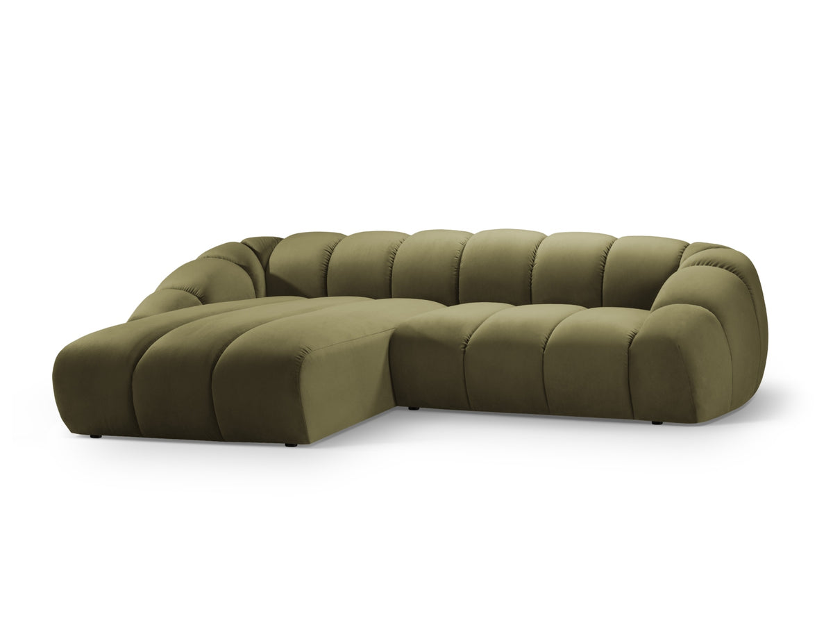 Diana Velour links Ecksofa 4 Sitzer in Green-Salvador präsentiert im Onlineshop von KAQTU Design AG. L-Sofa links ist von Micadoni