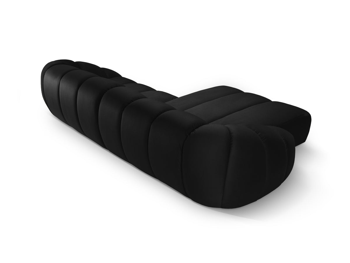 Diana Velour links Ecksofa 4 Sitzer in Black-Salvador präsentiert im Onlineshop von KAQTU Design AG. L-Sofa links ist von Micadoni