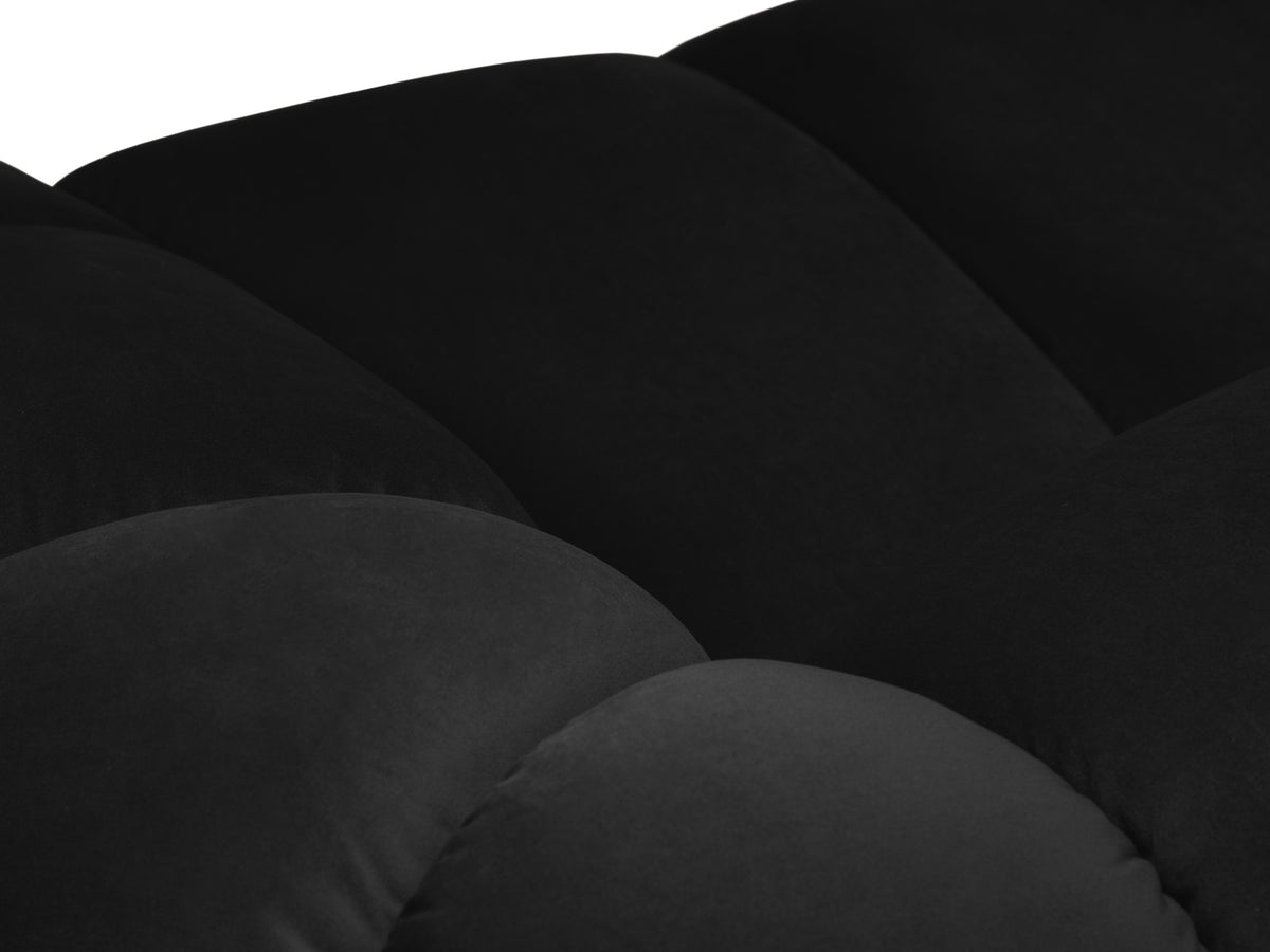 Diana Velour links Ecksofa 4 Sitzer in Black-Salvador präsentiert im Onlineshop von KAQTU Design AG. L-Sofa links ist von Micadoni