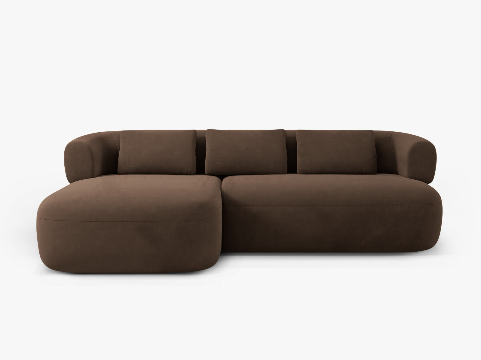 Jenny Velour Ecksofa links 5 Sitzer in Chocolate-Salvador präsentiert im Onlineshop von KAQTU Design AG. L-Sofa links ist von Micadoni