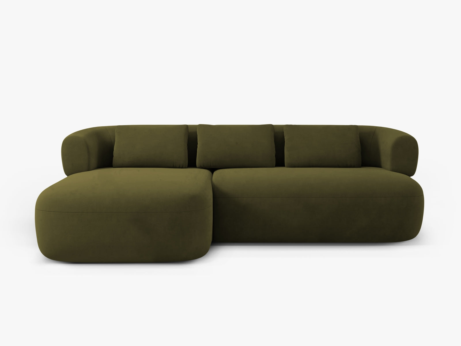 Jenny Velour Ecksofa links 5 Sitzer in Green-Salvador präsentiert im Onlineshop von KAQTU Design AG. L-Sofa links ist von Micadoni