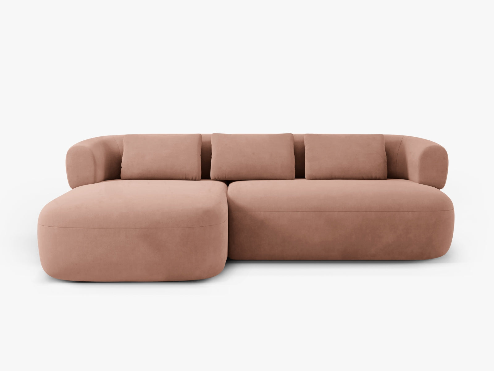 Jenny Velour Ecksofa links 5 Sitzer in Pink präsentiert im Onlineshop von KAQTU Design AG. Ecksofa links ist von Micadoni