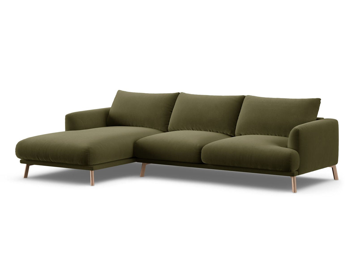 4-Sitzer Ecksofa links Naomi in Green-Salvador präsentiert im Onlineshop von KAQTU Design AG. Ecksofa links ist von Micadoni