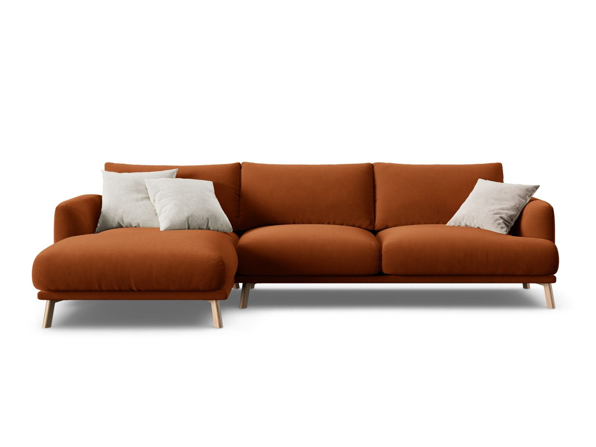 4-Sitzer Ecksofa links Naomi in Terracotta-Salvador präsentiert im Onlineshop von KAQTU Design AG. Ecksofa links ist von Micadoni