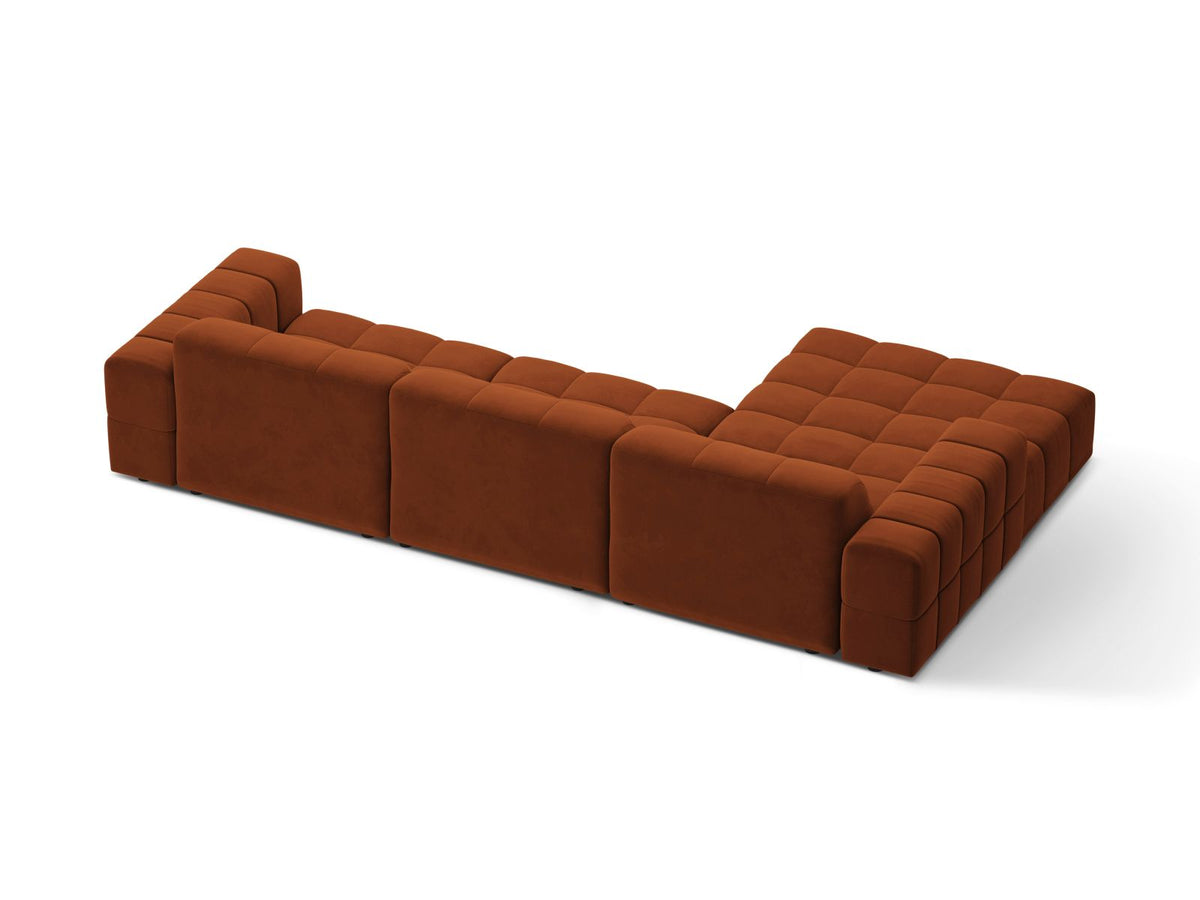 4-Sitzer Ecksofa links Jennifer in Terracotta-Bluvel präsentiert im Onlineshop von KAQTU Design AG. Ecksofa links ist von Micadoni