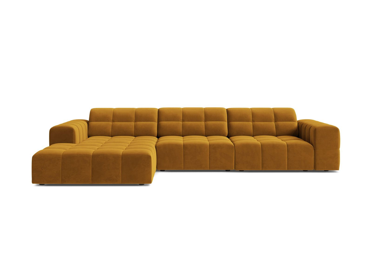 4-Sitzer Ecksofa links Jennifer in Yellow-Bluvel präsentiert im Onlineshop von KAQTU Design AG. Ecksofa links ist von Micadoni