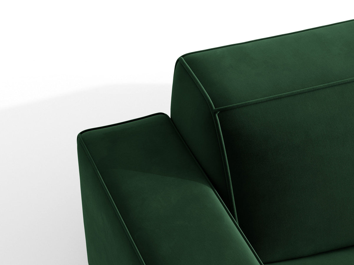 Modulares Ecksofa links Jodie von Micadoni mit Meridienne auf schwarzen Kunststoffbeinen