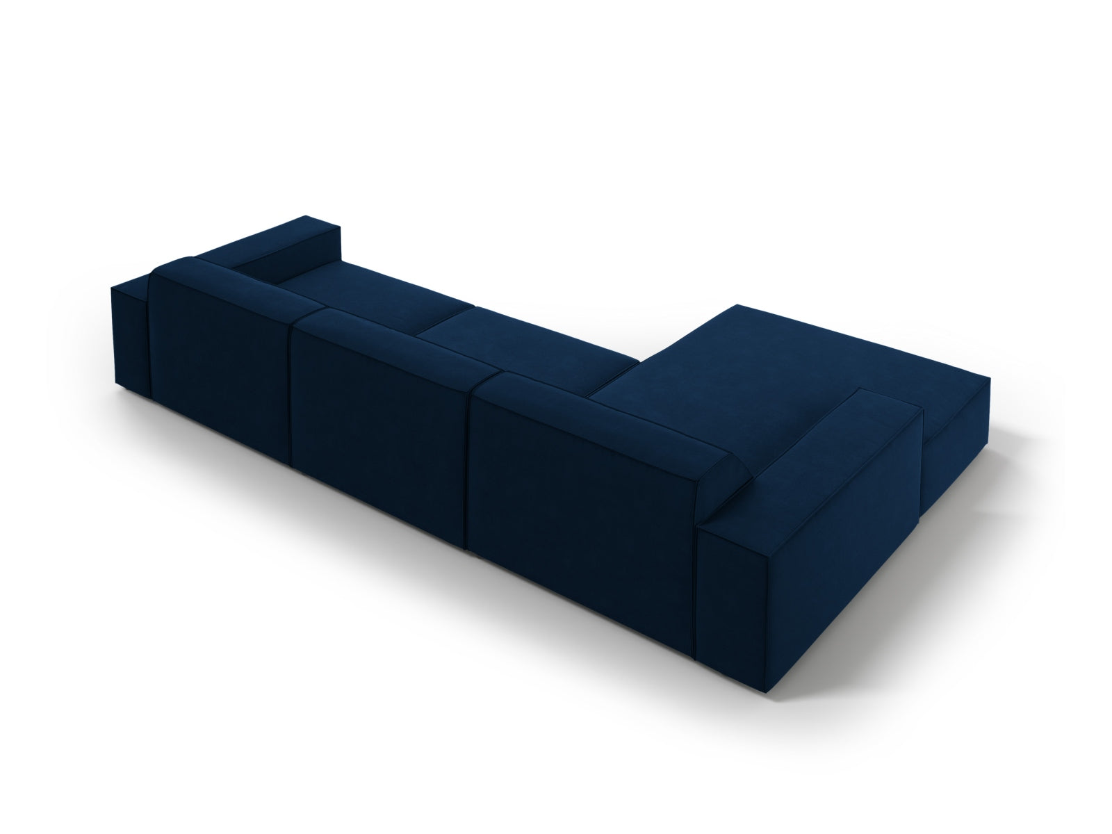 Modulares Ecksofa Jodie in Royal Blue, linksseitig, 4-Sitzer, perfekt für moderne Wohnkonzepte und gemütliche Abende.