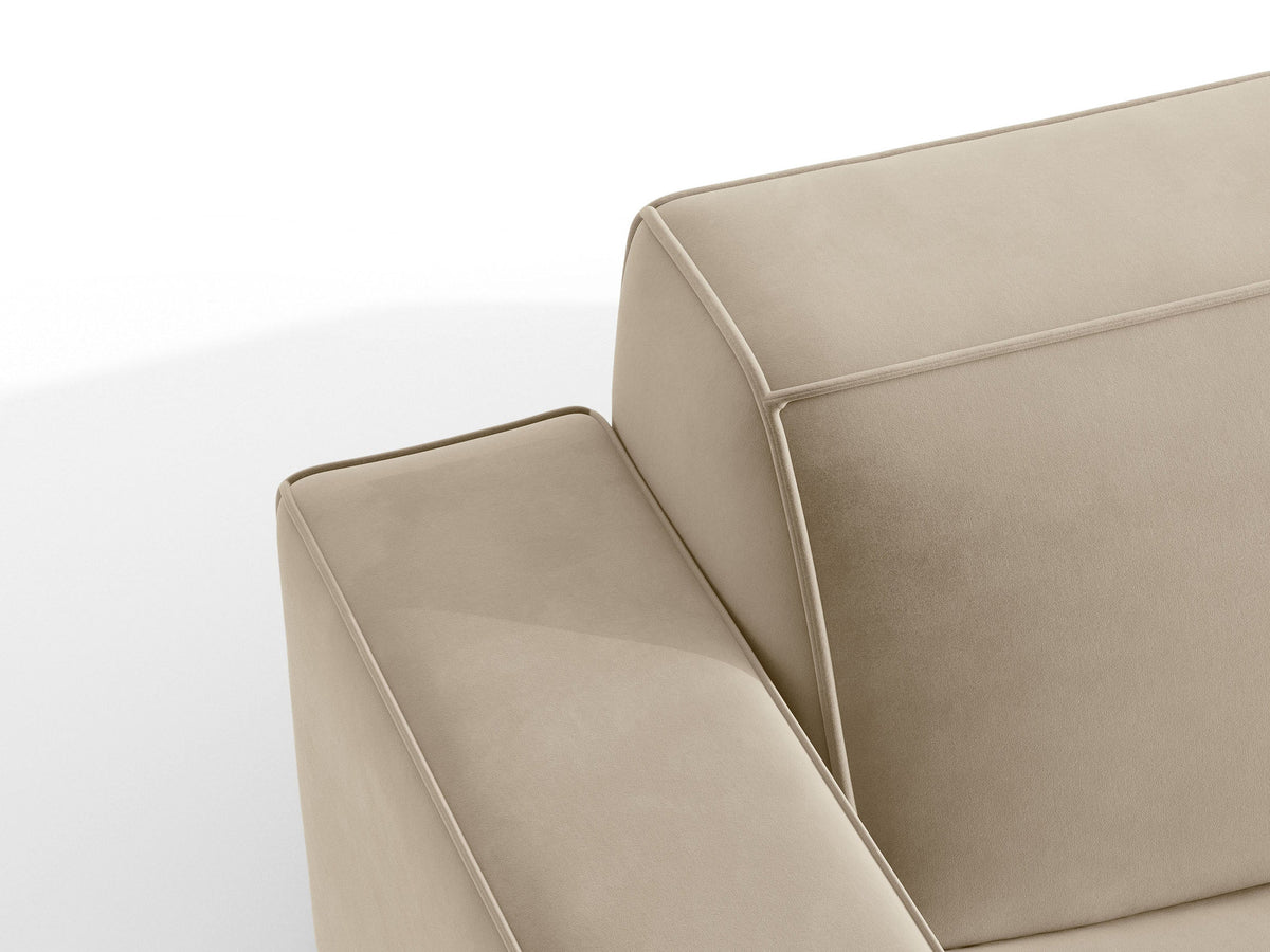 Modulares Ecksofa links Jodie von Micadoni mit Meridienne auf schwarzen Kunststoffbeinen