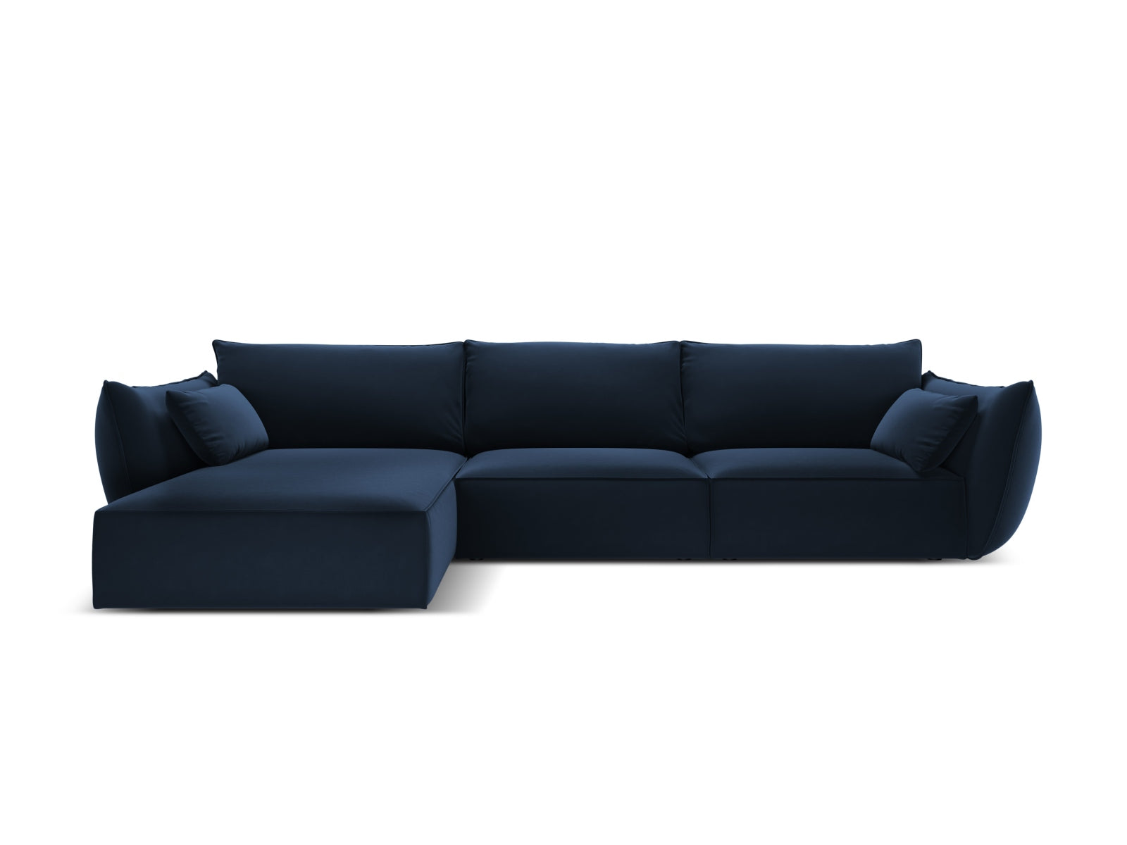 Kaelle Velour Ecksofa links 4 Sitzer in Royal Blue-Bluvel präsentiert im Onlineshop von KAQTU Design AG. L-Sofa links ist von Micadoni