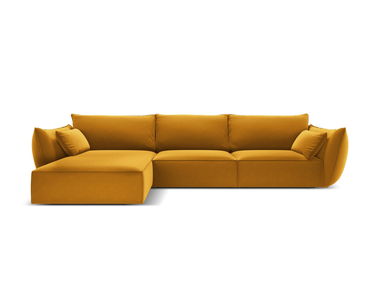 Kaelle Velour Ecksofa links 4 Sitzer in Yellow-Bluvel präsentiert im Onlineshop von KAQTU Design AG. L-Sofa links ist von Micadoni