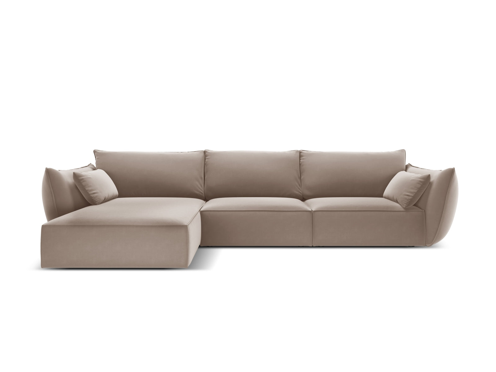 Kaelle Velour Ecksofa links 4 Sitzer in Cappuccino-Bluvel präsentiert im Onlineshop von KAQTU Design AG. L-Sofa links ist von Micadoni
