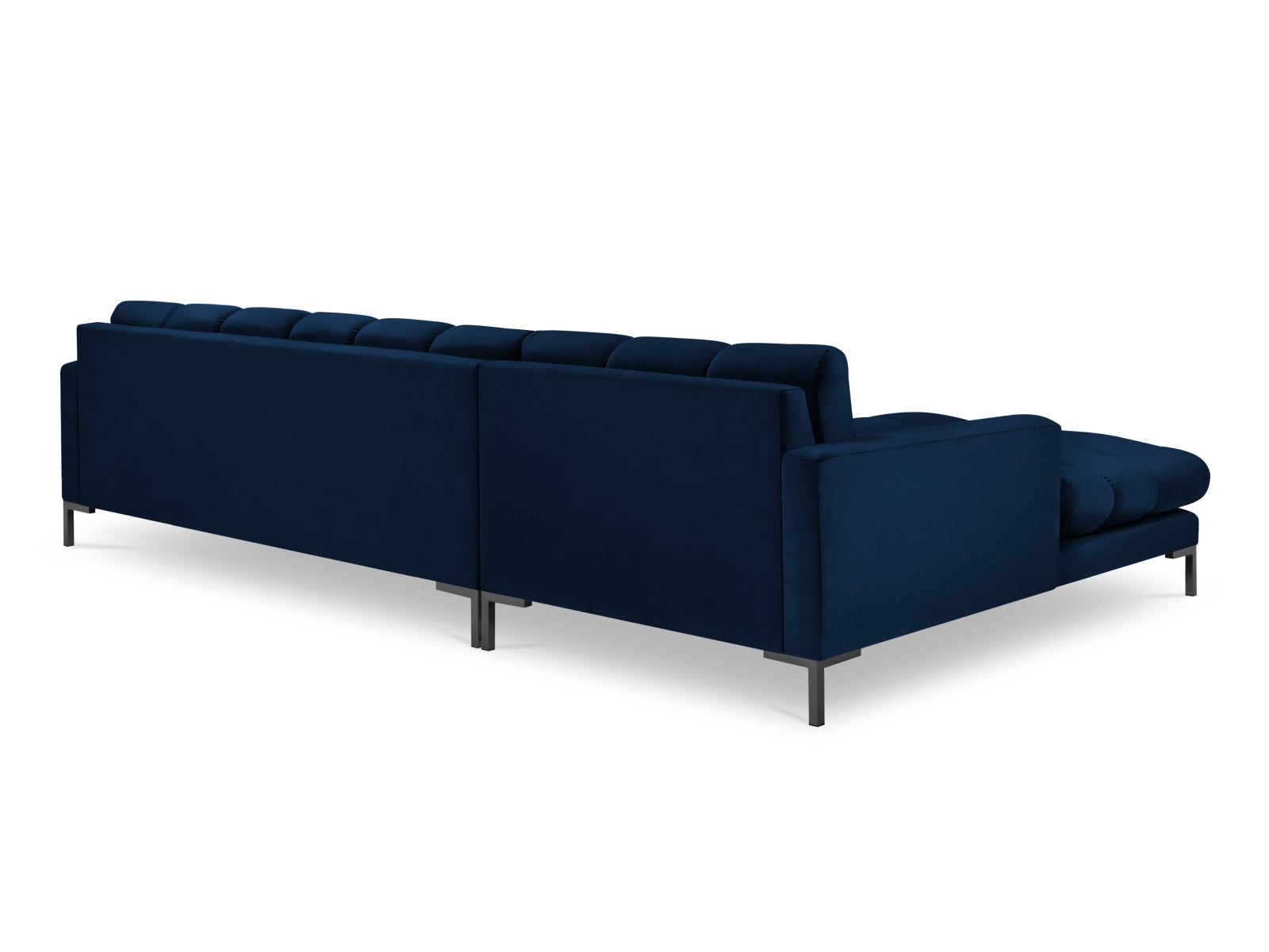Mamaia Velour Ecksofa links 5 Sitzer in Royal Blue/Schwarz-Bluvel präsentiert im Onlineshop von KAQTU Design AG. L-Sofa links ist von Micadoni