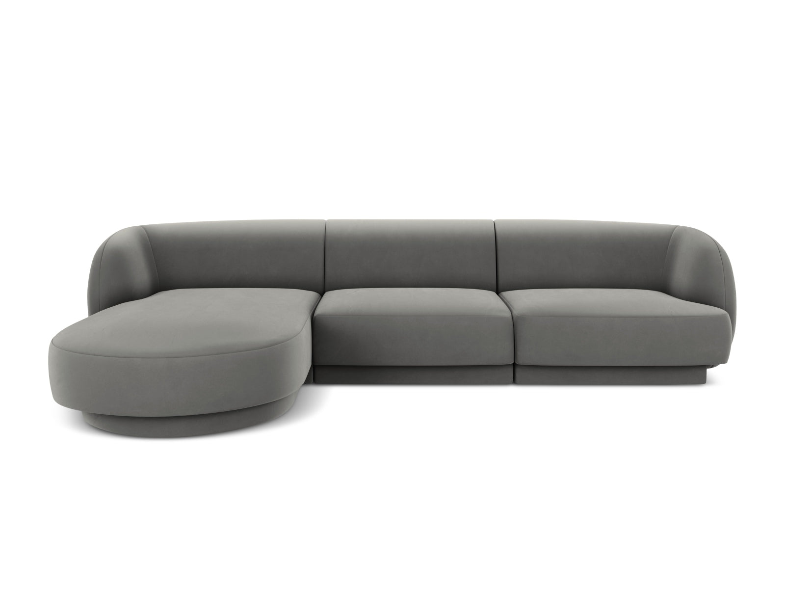 Miley Velour Ecksofa links 4 Sitzer in Light Grey präsentiert im Onlineshop von KAQTU Design AG. Ecksofa links ist von Micadoni