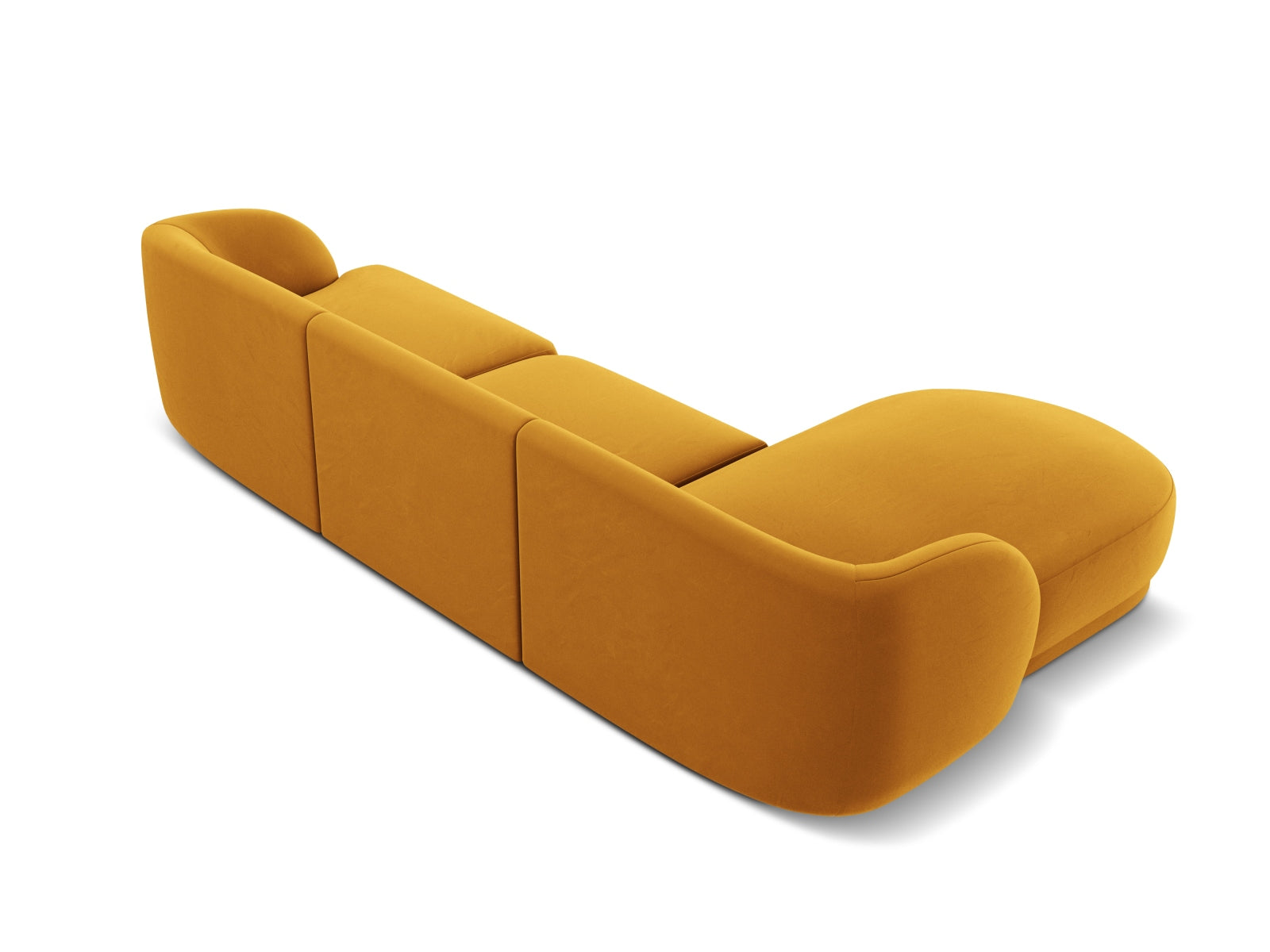 Miley Velour Ecksofa links 4 Sitzer in Yellow-Bluvel präsentiert im Onlineshop von KAQTU Design AG. L-Sofa links ist von Micadoni