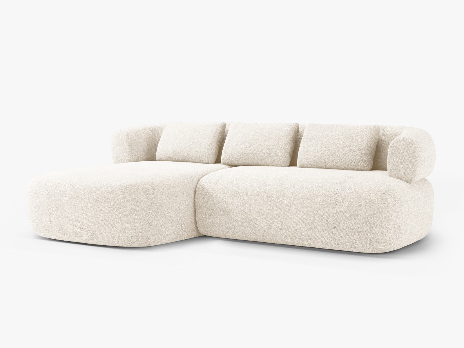 Stylisches Jenny Boucle Ecksofa links von Micadoni: 5-Sitzer für Ihr Wohnzimmer, elegant, komfortabel und pflegeleicht. Jetzt entdecken!