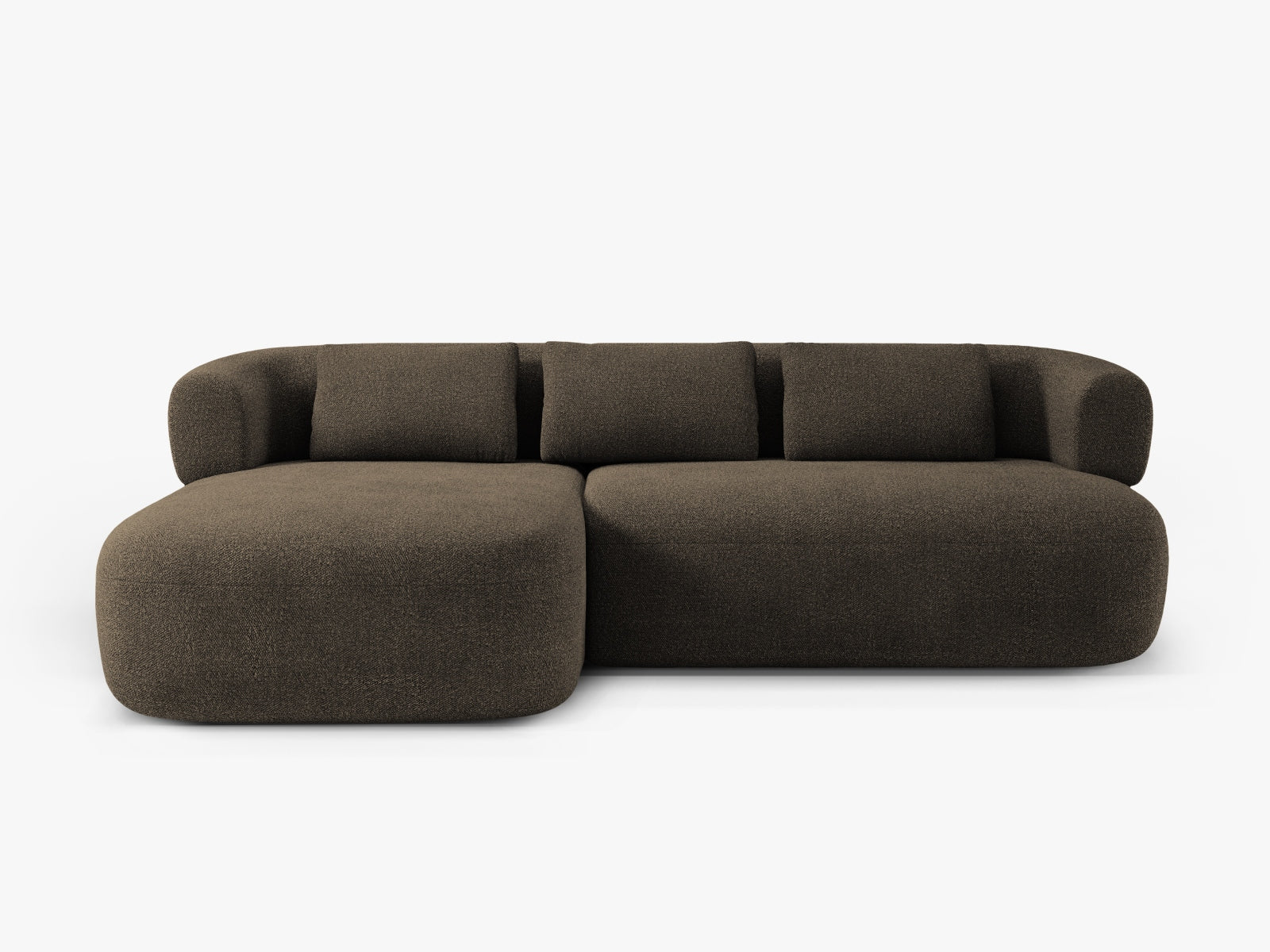Jenny Boucle Ecksofa links 5 Sitzer in Grey Brown präsentiert im Onlineshop von KAQTU Design AG. Ecksofa links ist von Micadoni