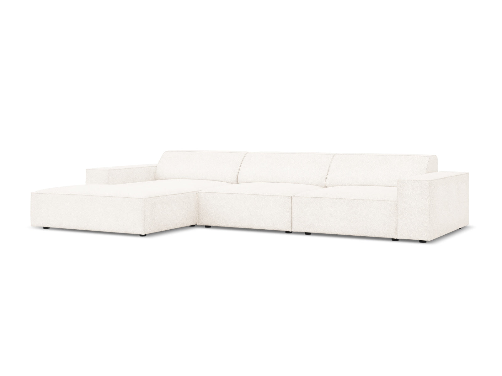 Entdecken Sie das Jodie Boucle Ecksofa links von Micadoni – ein elegantes 4-Sitzer Sofa, das Komfort und Stil in Ihr Wohnzimmer bringt.