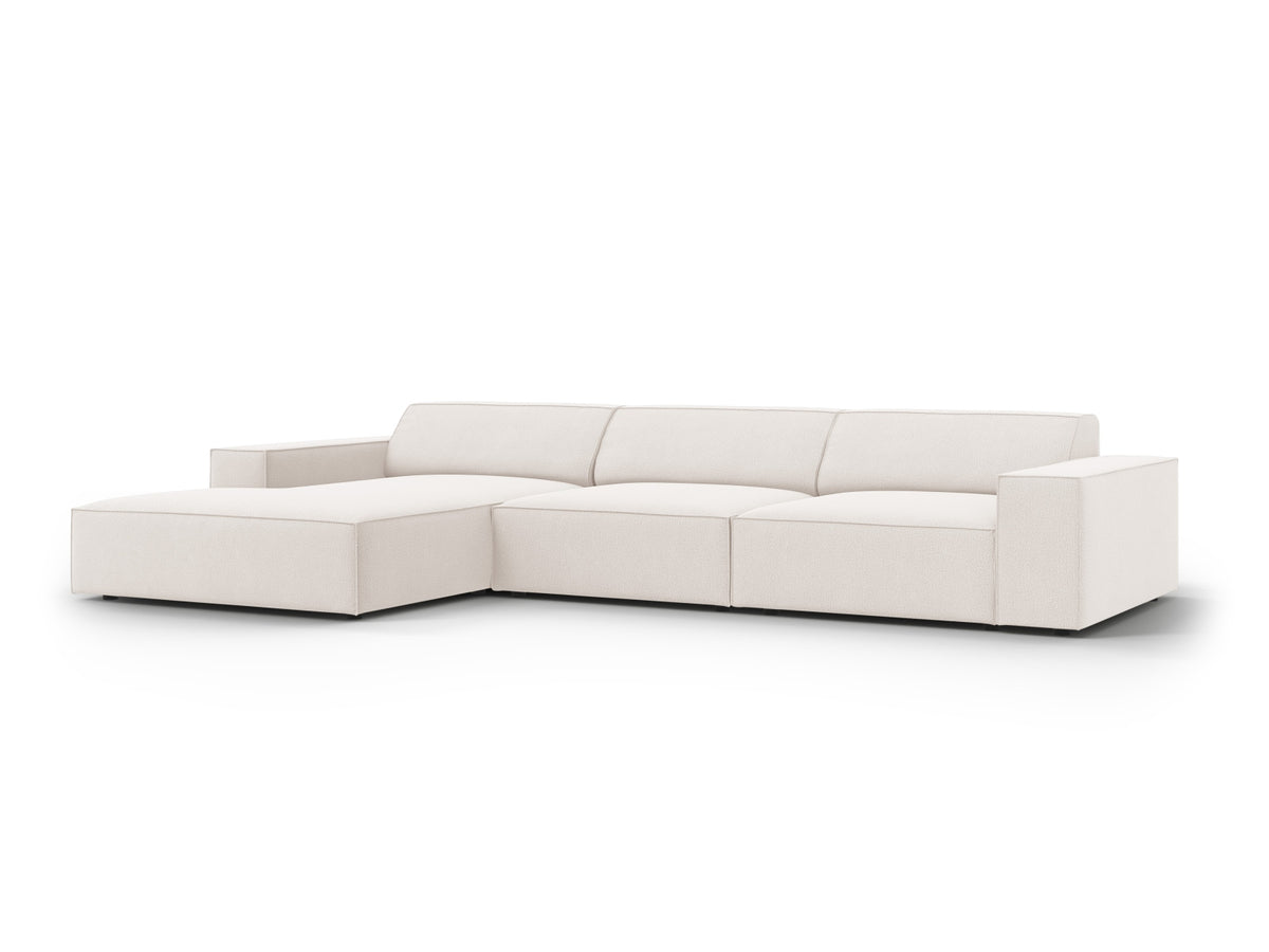 Jodie Modulares Ecksofa links 4 Sitzer in Light Beige-Megan präsentiert im Onlineshop von KAQTU Design AG. L-Sofa links ist von Micadoni