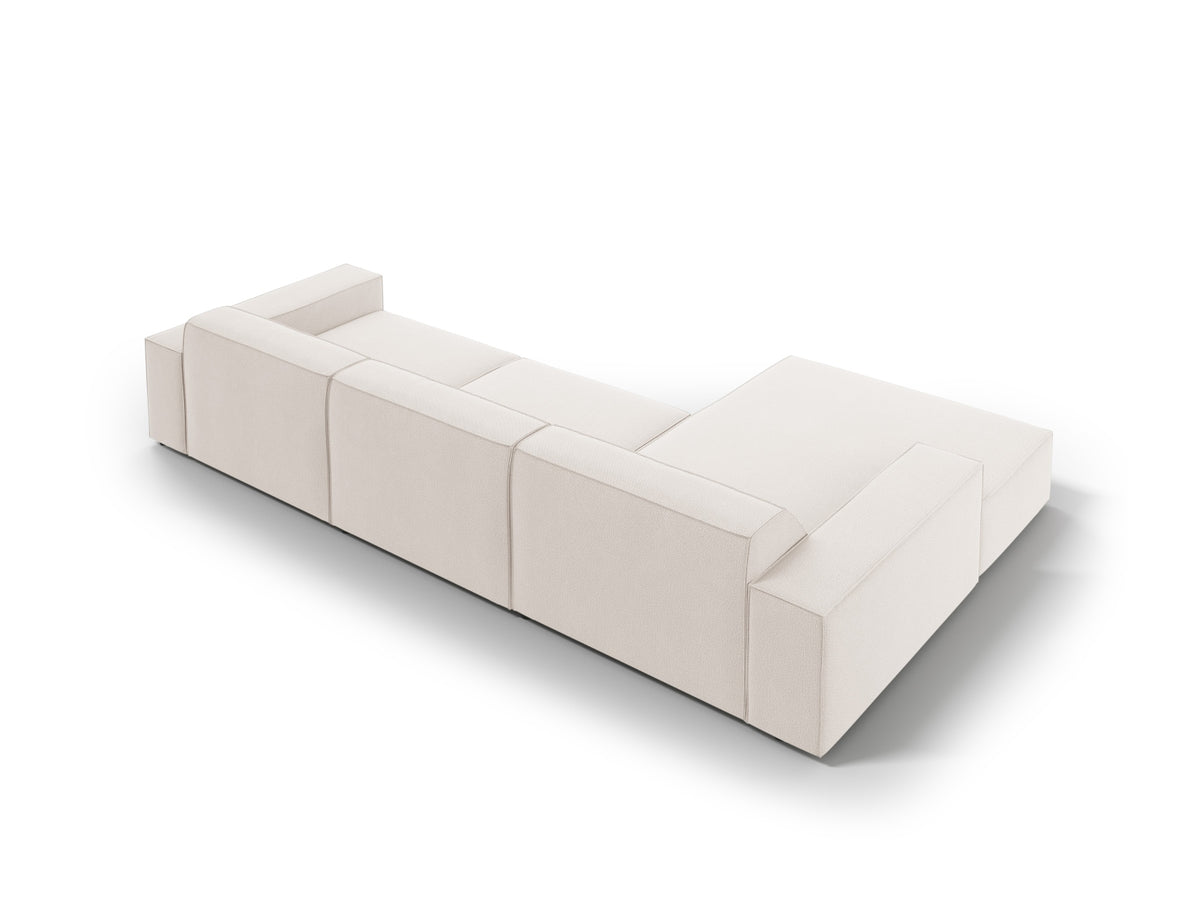 Jodie Modulares Ecksofa links 4 Sitzer in Light Beige-Megan präsentiert im Onlineshop von KAQTU Design AG. L-Sofa links ist von Micadoni