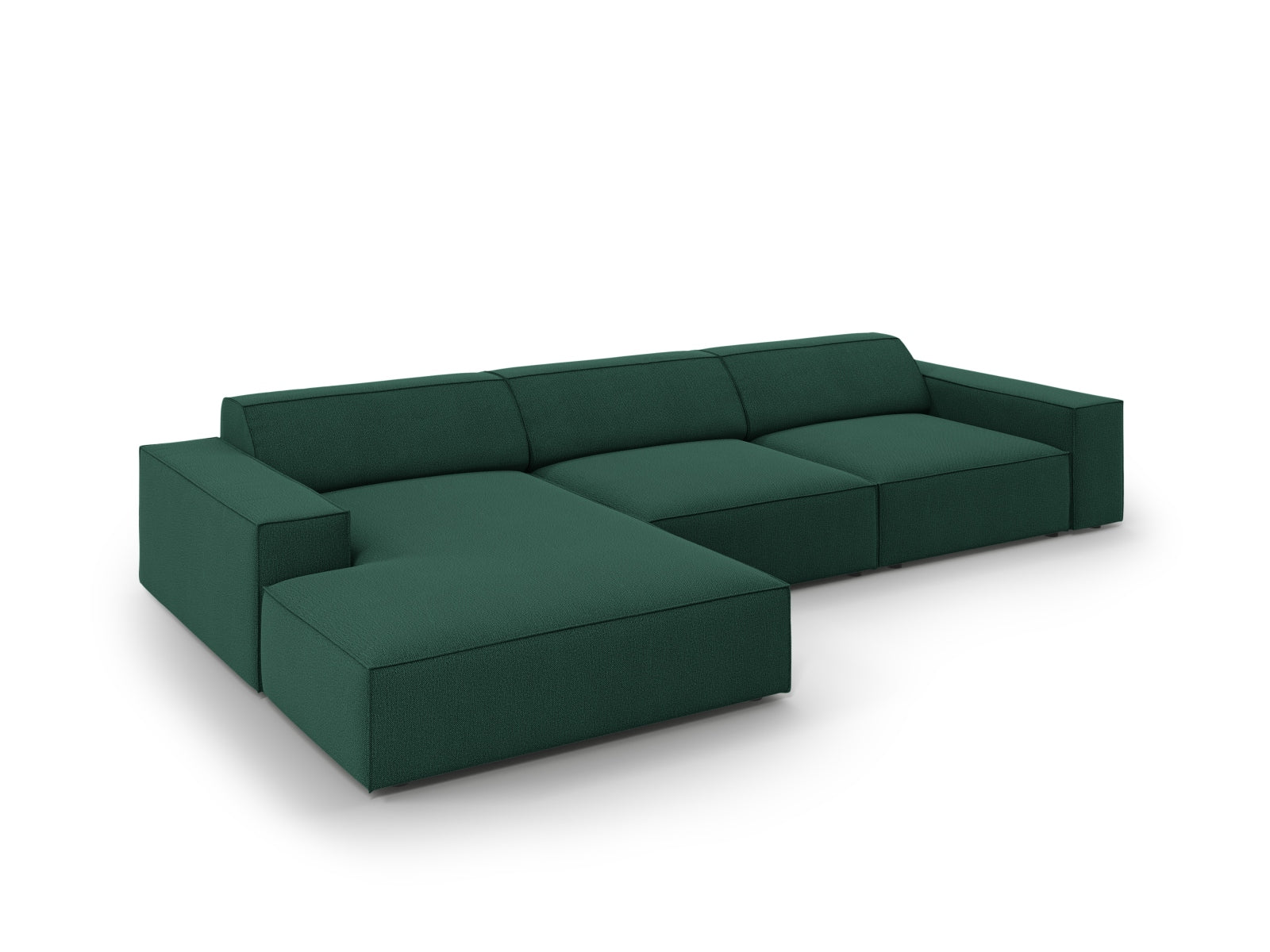 Elegantes, modulares Ecksofa Jodie in frischem Grün, ideal für gemütliche Wohnräume und individuelle Einrichtungsmöglichkeiten von Micadoni.