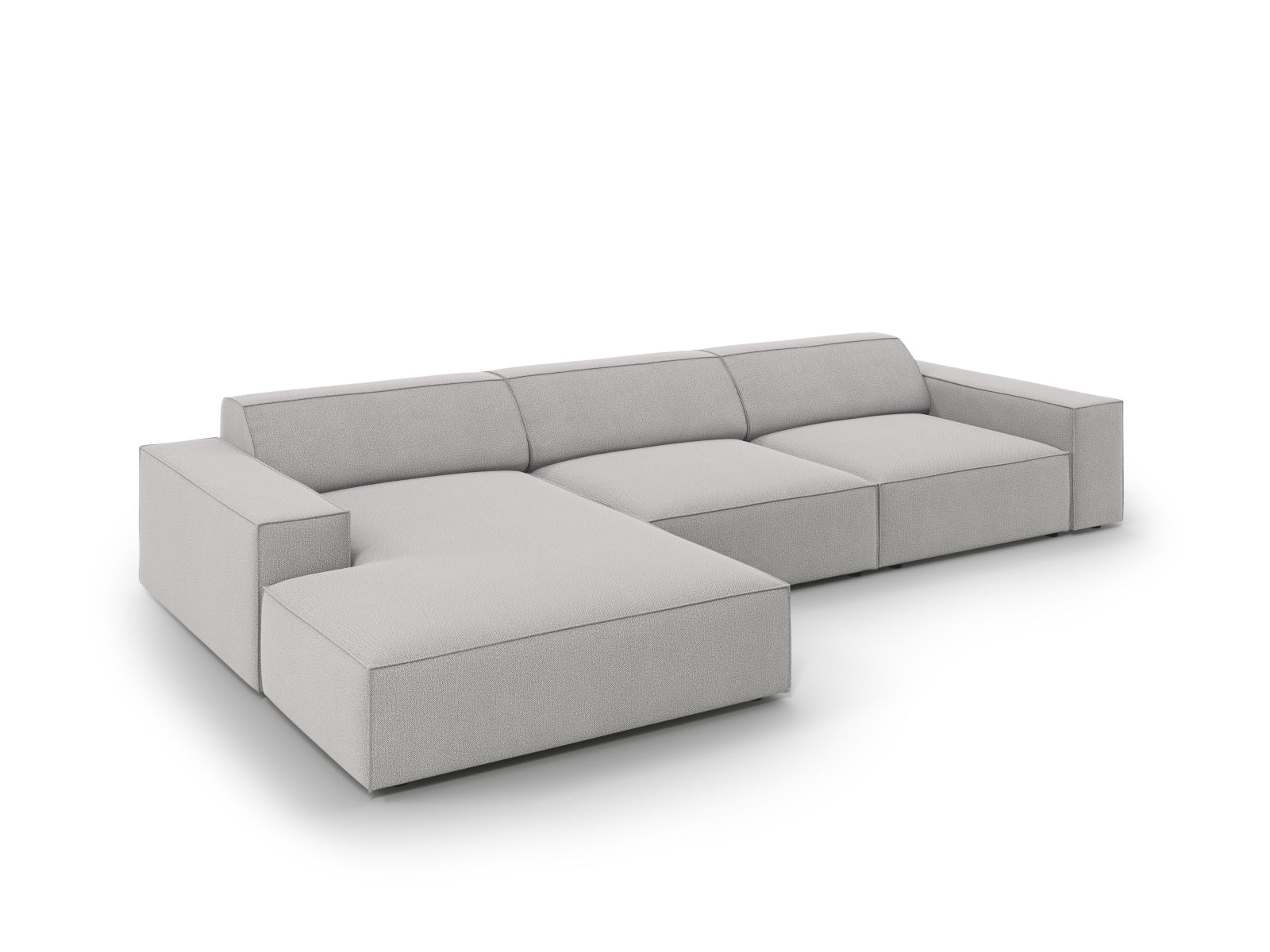 Modernes, flexibles 4-Sitzer Ecksofa Jodie in dezentem Grau, ideal für komfortable Wohnräume und gesellige Abende.