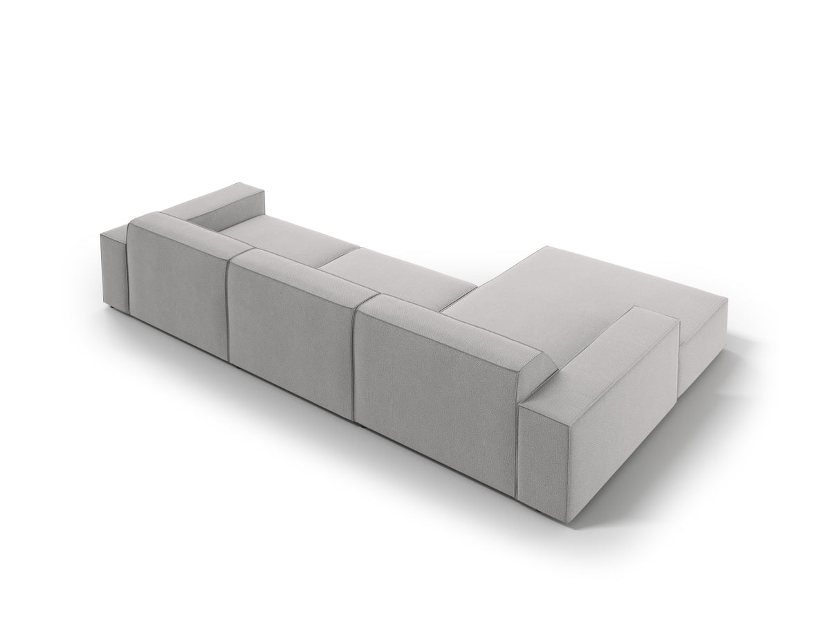 Jodie Modulares Ecksofa links 4 Sitzer in Light Grey-Megan präsentiert im Onlineshop von KAQTU Design AG. L-Sofa links ist von Micadoni