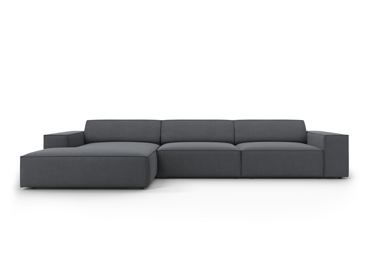 Jodie Modulares Ecksofa links 4 Sitzer in Dark Grey-Megan präsentiert im Onlineshop von KAQTU Design AG. L-Sofa links ist von Micadoni