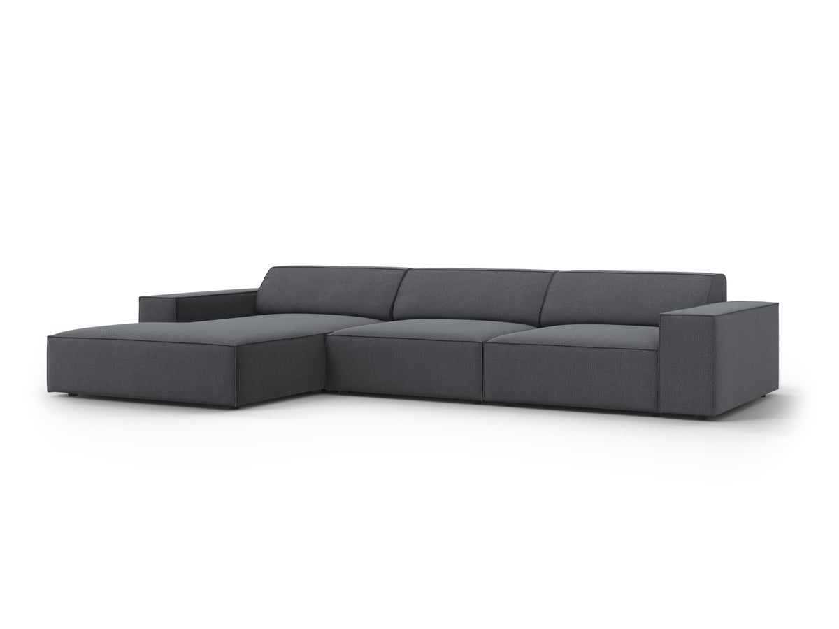 Jodie Modulares Ecksofa links 4 Sitzer in Dark Grey-Megan präsentiert im Onlineshop von KAQTU Design AG. L-Sofa links ist von Micadoni