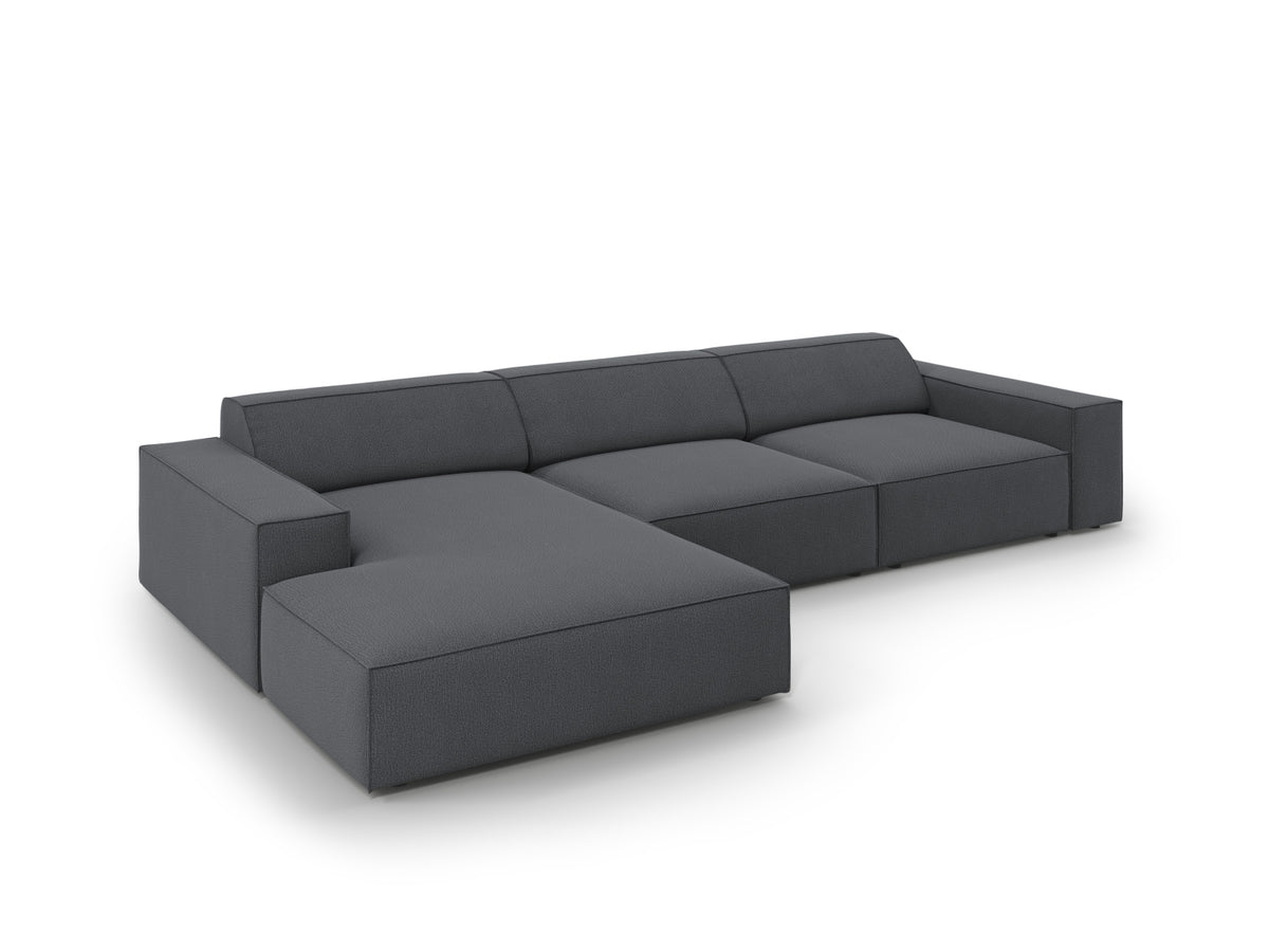 Jodie Modulares Ecksofa links 4 Sitzer in Dark Grey-Megan präsentiert im Onlineshop von KAQTU Design AG. L-Sofa links ist von Micadoni