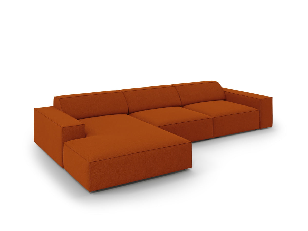 Jodie Modulares Ecksofa links 4 Sitzer in Terracotta-Megan präsentiert im Onlineshop von KAQTU Design AG. L-Sofa links ist von Micadoni