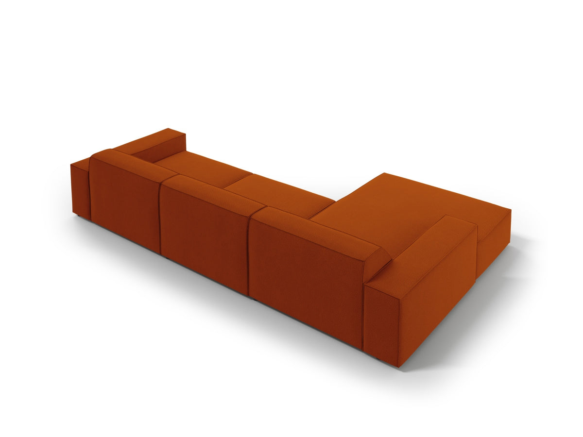 Jodie Modulares Ecksofa links 4 Sitzer in Terracotta-Megan präsentiert im Onlineshop von KAQTU Design AG. L-Sofa links ist von Micadoni