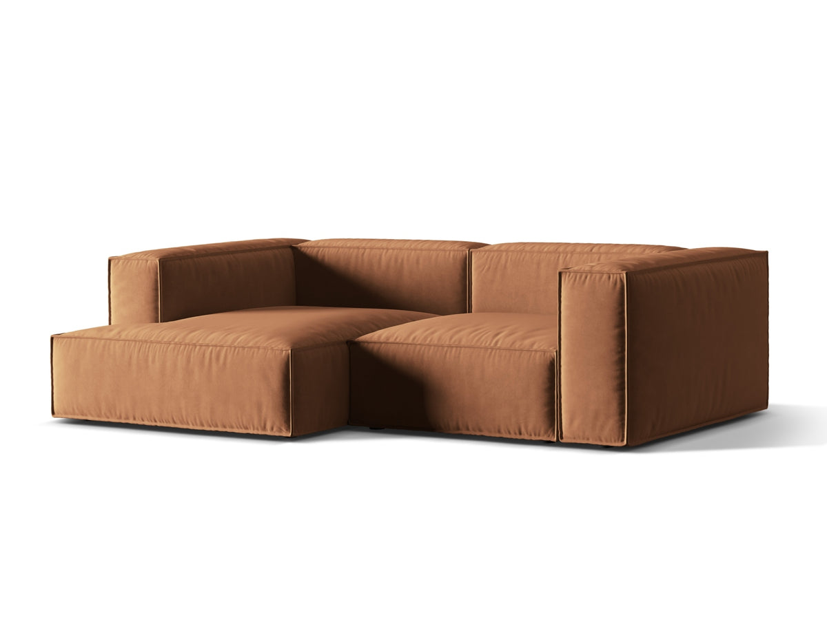 Nuria Velour Modular Ecksofa links 3 Sitzer in Honey-Paris präsentiert im Onlineshop von KAQTU Design AG. L-Sofa links ist von Micadoni