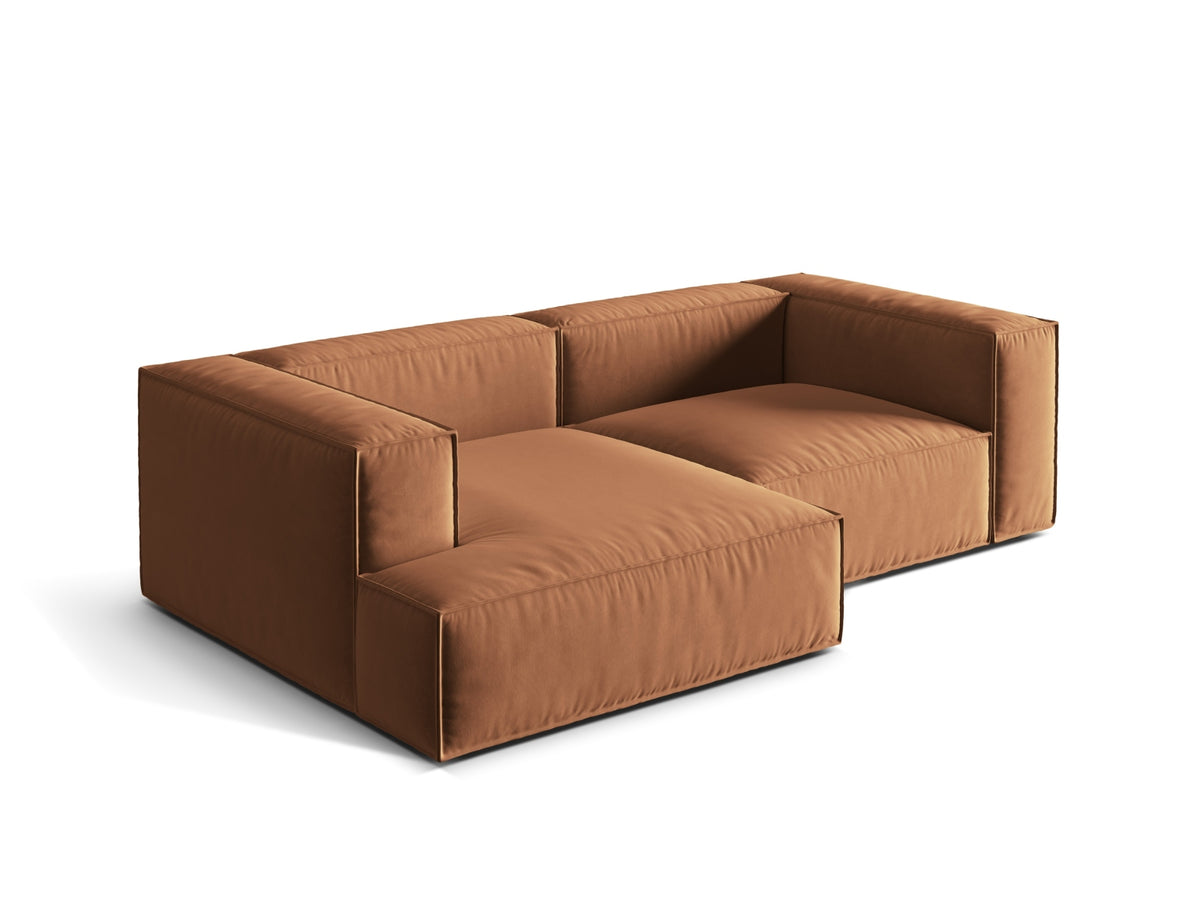 Nuria Velour Modular Ecksofa links 3 Sitzer in Honey-Paris präsentiert im Onlineshop von KAQTU Design AG. L-Sofa links ist von Micadoni
