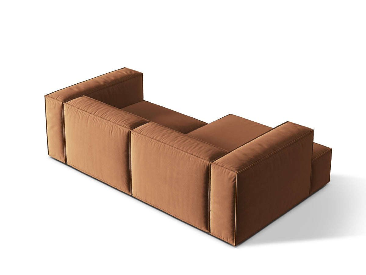 Nuria Velour Modular Ecksofa links 3 Sitzer in Honey-Paris präsentiert im Onlineshop von KAQTU Design AG. L-Sofa links ist von Micadoni