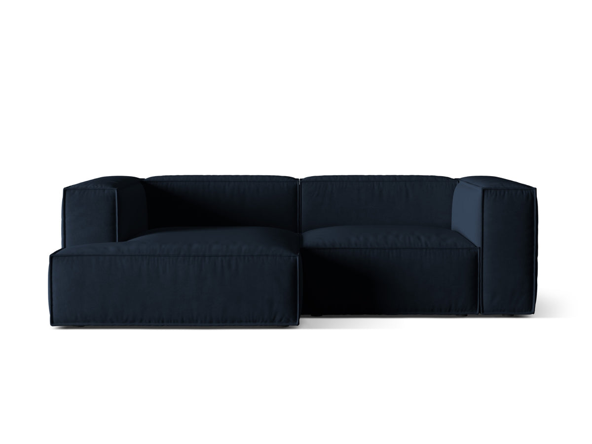 Nuria Velour Modular Ecksofa links 3 Sitzer in Dark Blue-Paris präsentiert im Onlineshop von KAQTU Design AG. L-Sofa links ist von Micadoni