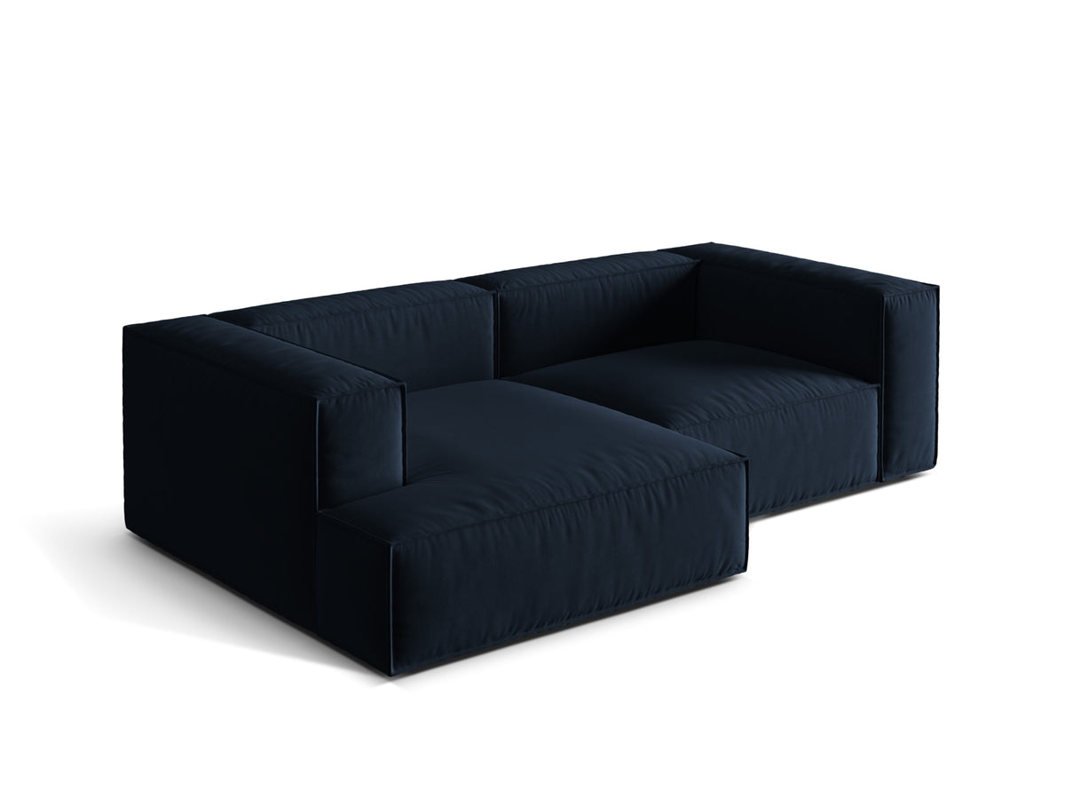 Nuria Velour Modular Ecksofa links 3 Sitzer in Dark Blue-Paris präsentiert im Onlineshop von KAQTU Design AG. L-Sofa links ist von Micadoni