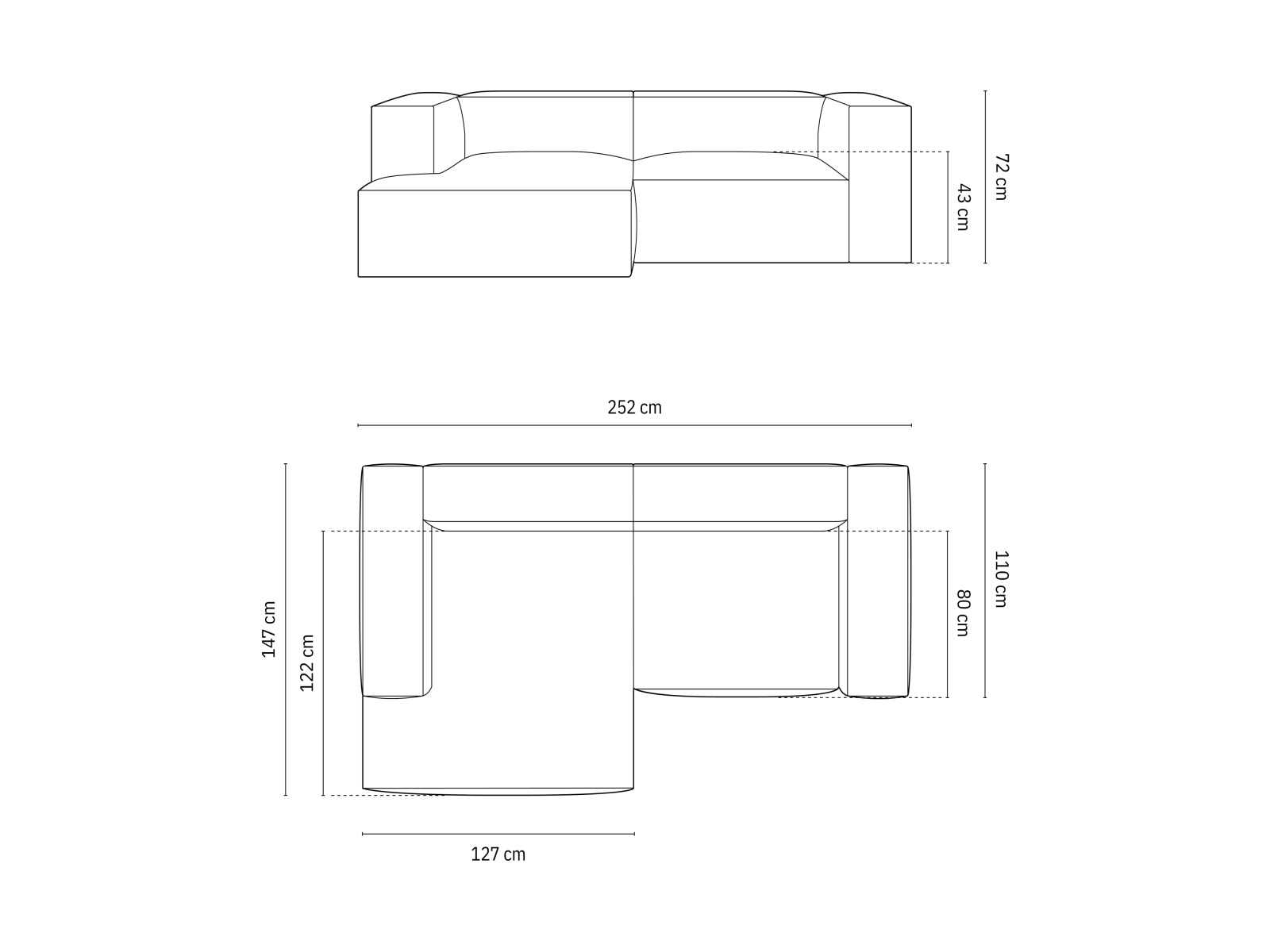 Elegantes Nuria Velour Ecksofa in Schwarz, linksseitig, ideal für stilvolle Wohnräume. Hochwertige Verarbeitung von Micadoni.
