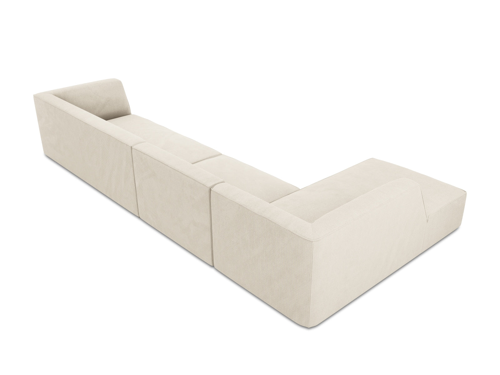 Stylisches, modulares 5-Sitzer Ecksofa Ruby in elegantem Light Beige, perfekt für entspannte Abende und stilvolle Einrichtung.