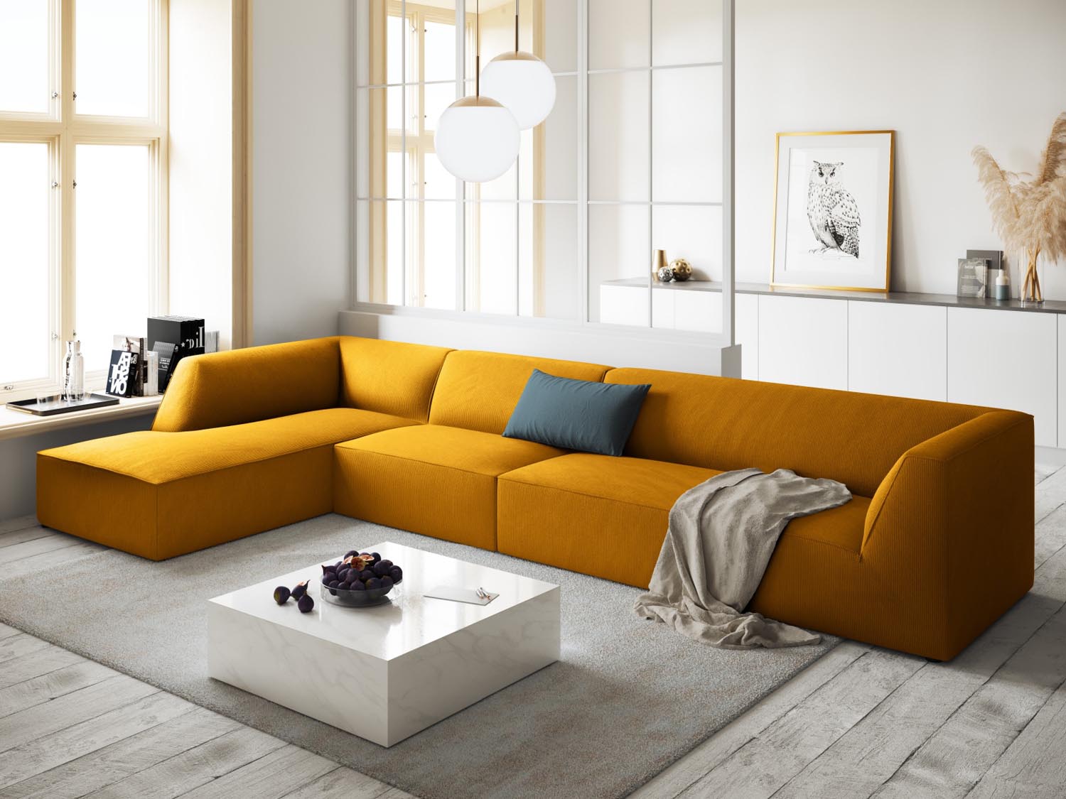 Stylisches Ruby Ecksofa in modernem Design, linksseitig, 5 Sitzer, ideal für gemütliche Wohnräume, präsentiert von Micadoni.