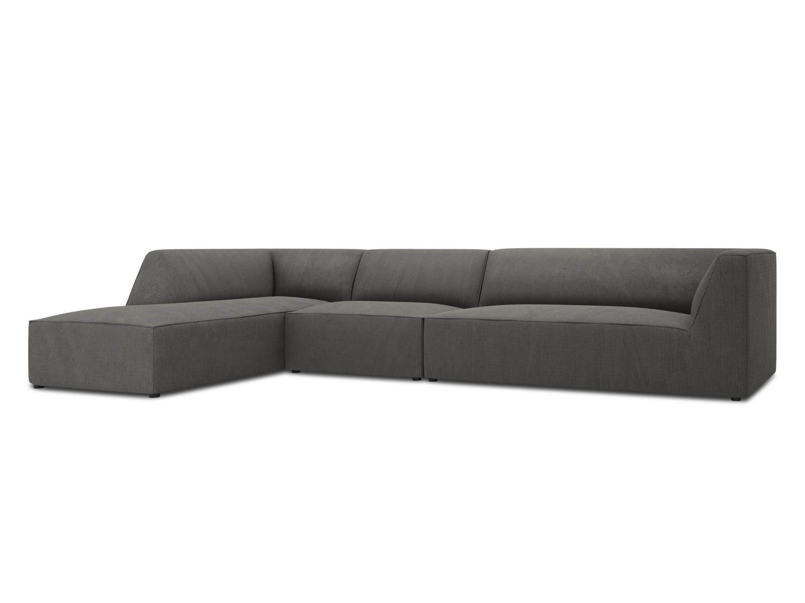 Stylisches, flexibles Ecksofa Ruby in Dunkelgrau, 5-Sitzer, ideal für moderne Wohnräume und entspannte Stunden mit Freunden.