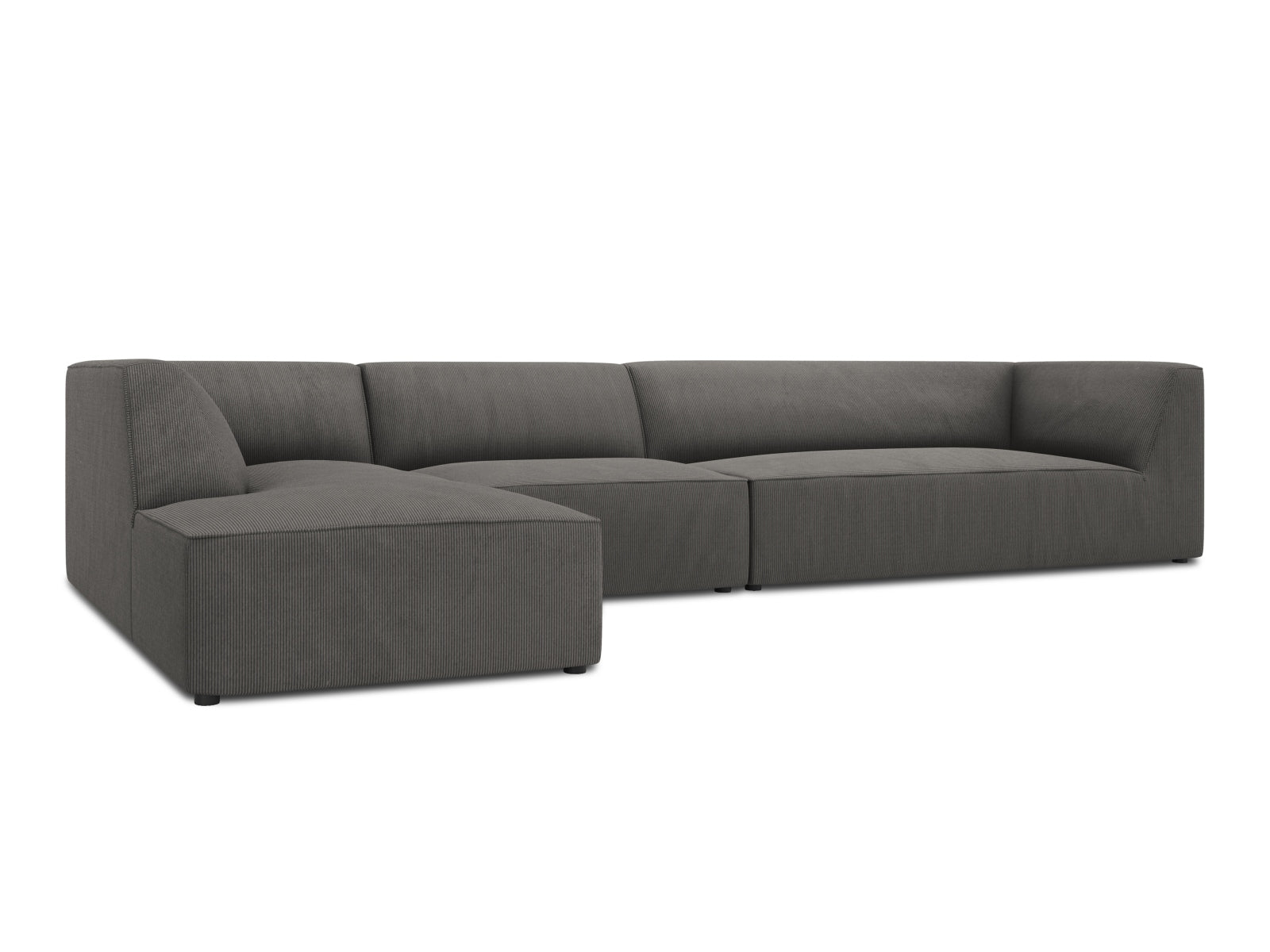 Elegantes, modulares Ecksofa Ruby in Dunkelgrau, 5-Sitzer, perfekt für gesellige Abende und stilvolle Einrichtung in jedem Zuhause.